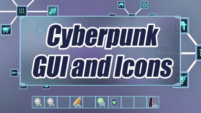 Cyberpunk Neon World GUI and Icons